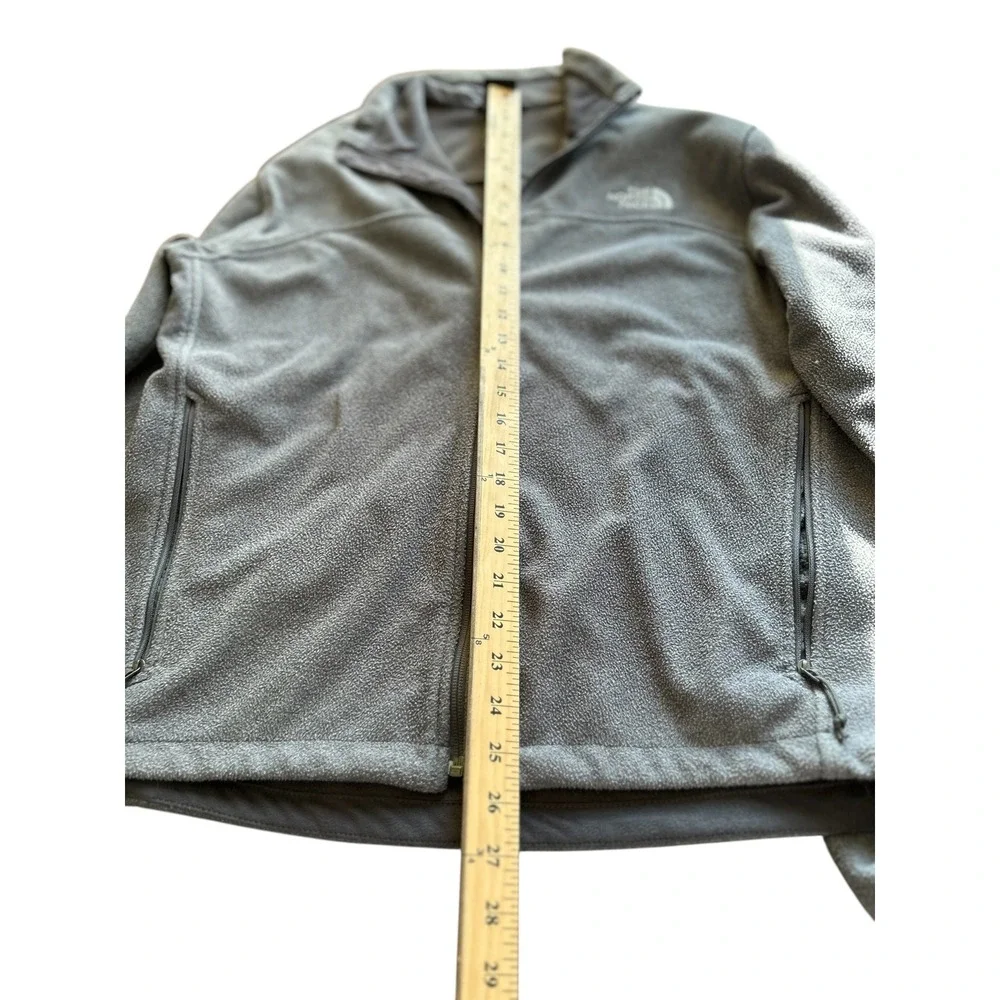 The North Face Mens Full Zip‎ Fleece Jacket Gray Long Sleeve Size M